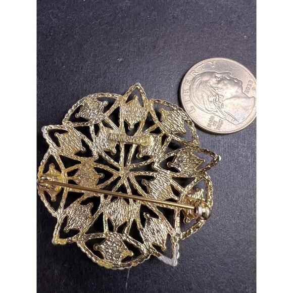 VTG Sarah Coventry Acapulco Red Green Sim Turquoise & Coral Brooch Pin - Picture 5 of 6